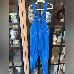 Vintage 1980s OshKosh B’Gosh toddler overalls cotton cobalt blue vestbak boy